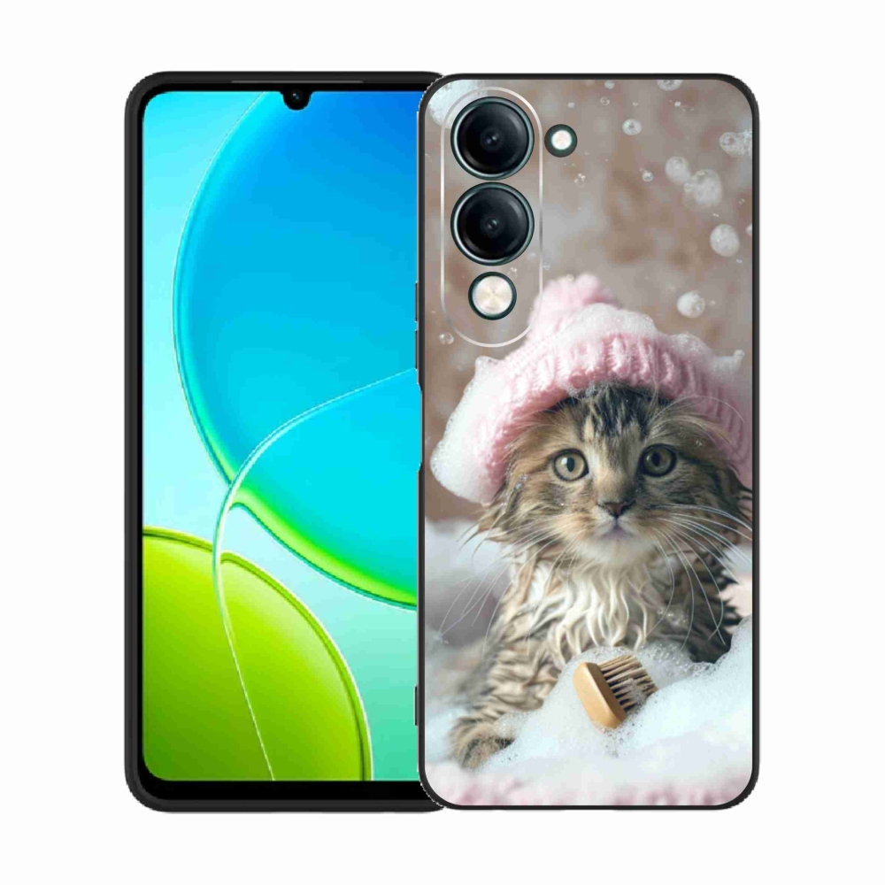 Gelový kryt mmCase na Vivo Y29S 5G - kotě a koupel