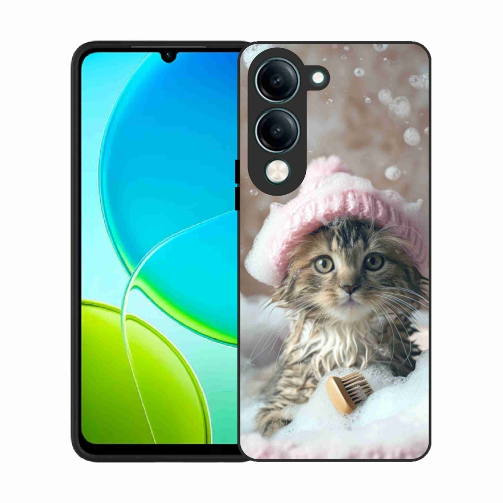 Gelový kryt mmCase na Vivo Y29S 5G - kotě a koupel