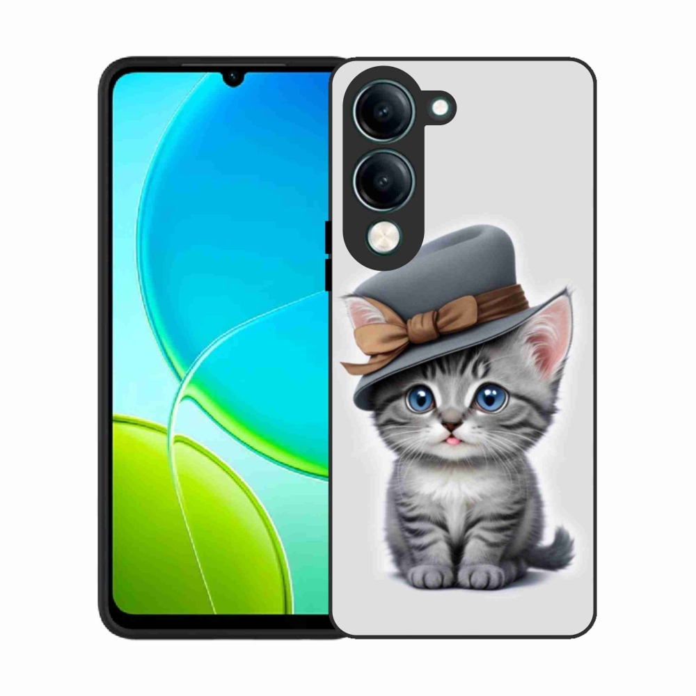 Gelový kryt mmCase na Vivo Y29S 5G - kotě s kloboukem