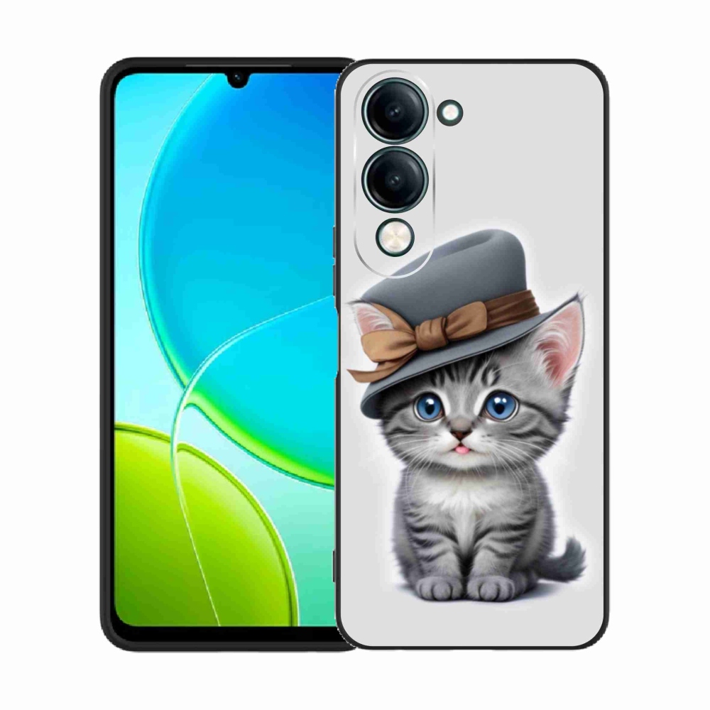 Gelový kryt mmCase na Vivo Y29S 5G - kotě s kloboukem