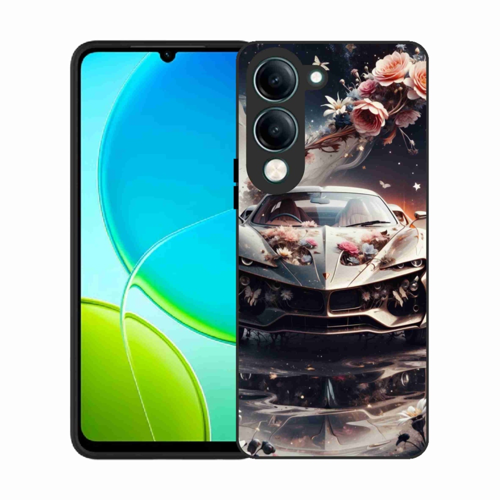 Gelový kryt mmCase na Vivo Y29S 5G - květinový sportovní vůz