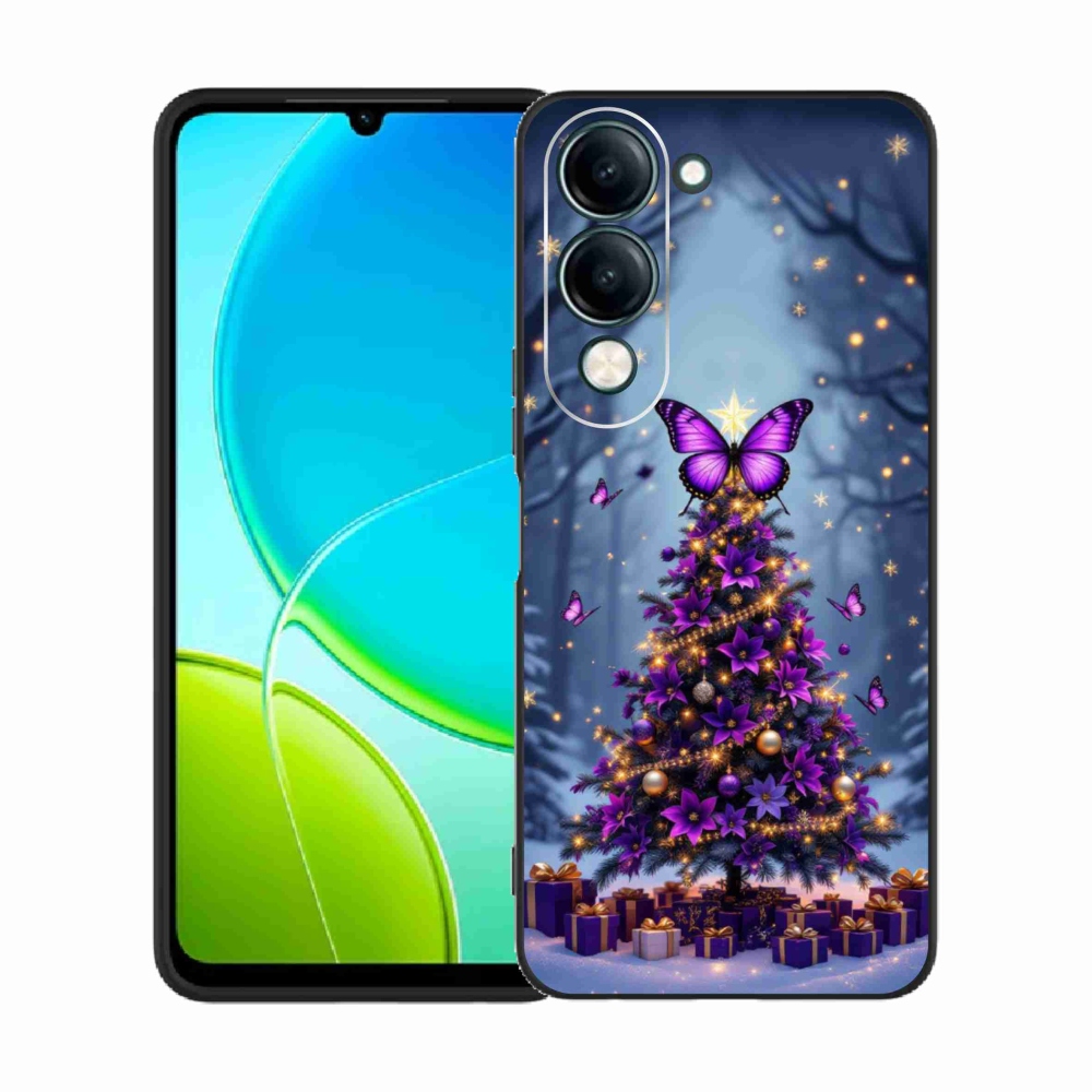 Gelový kryt mmCase na Vivo Y29S 5G - motýlí vánoční stromek