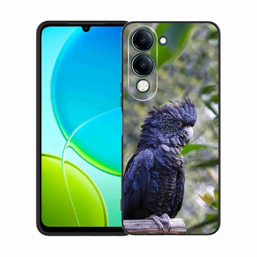 Gelový kryt mmCase na Vivo Y29S 5G - papoušek kakadu černý