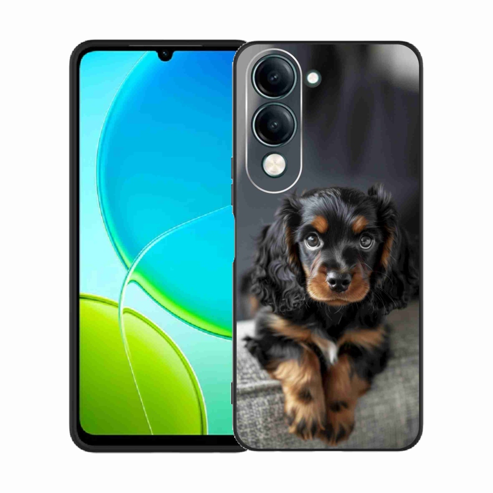 Gelový kryt mmCase na Vivo Y29S 5G - roztomilý dlouhosrstý jezevčík