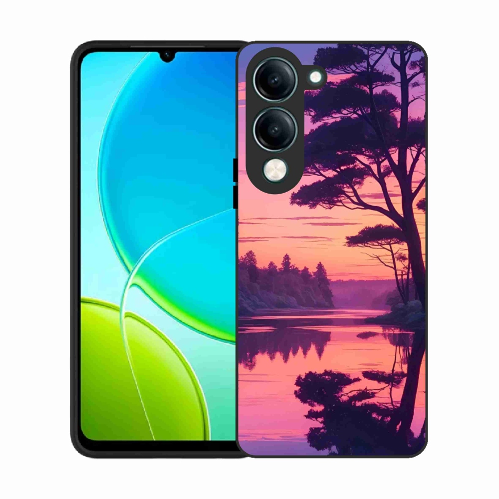 Gelový kryt mmCase na Vivo Y29S 5G - západ slunce nad jezerem