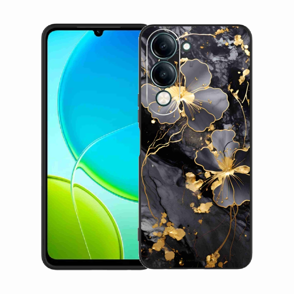 Gelový kryt mmCase na Vivo Y29S 5G - zlaté květy