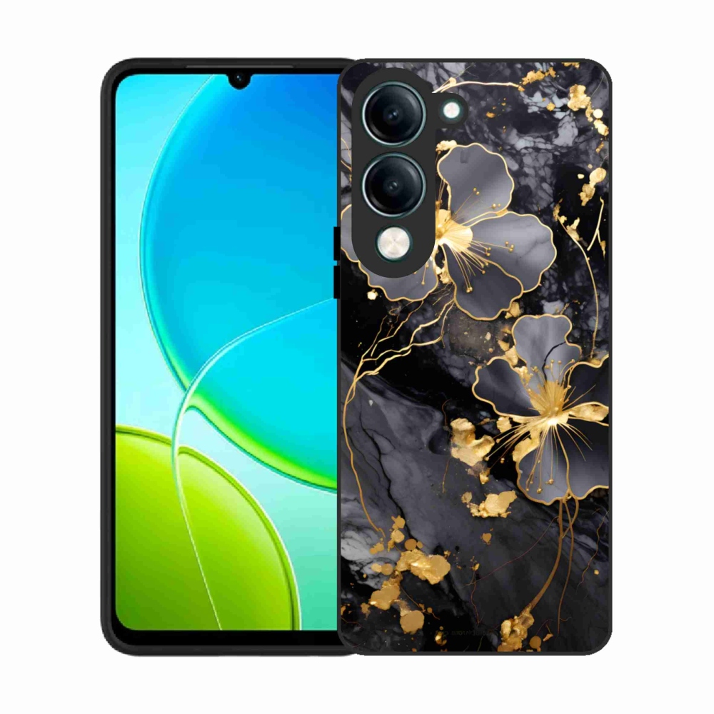 Gelový kryt mmCase na Vivo Y29S 5G - zlaté květy
