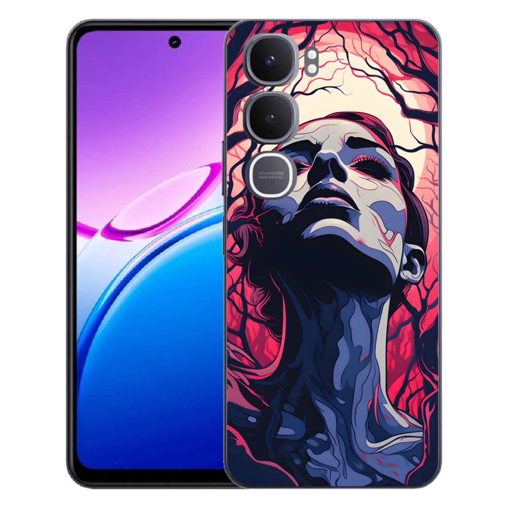 Gelový kryt mmCase na Vivo Y31 5G - abstraktní obličej