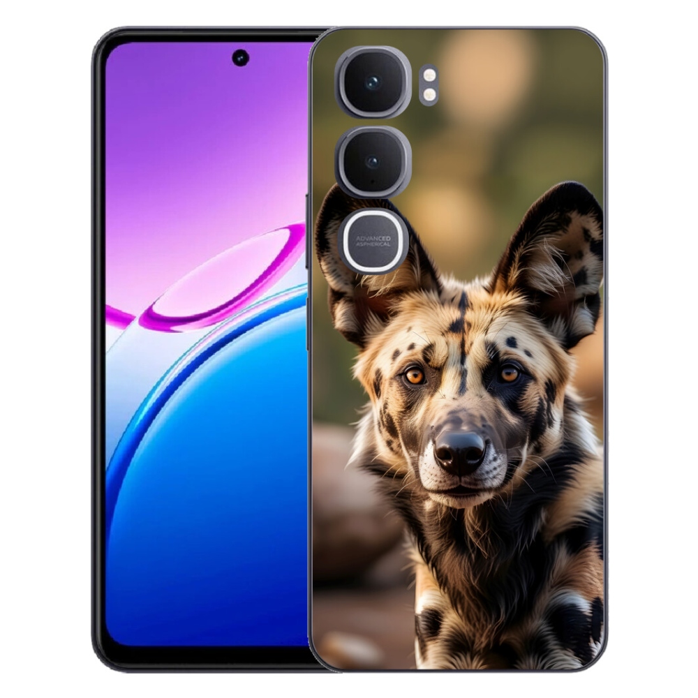 Gelový kryt mmCase na Vivo Y31 5G - africký divoký pes