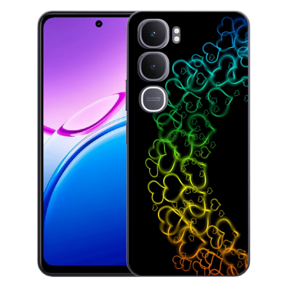 Gelový kryt mmCase na Vivo Y31 5G - barevná srdíčka