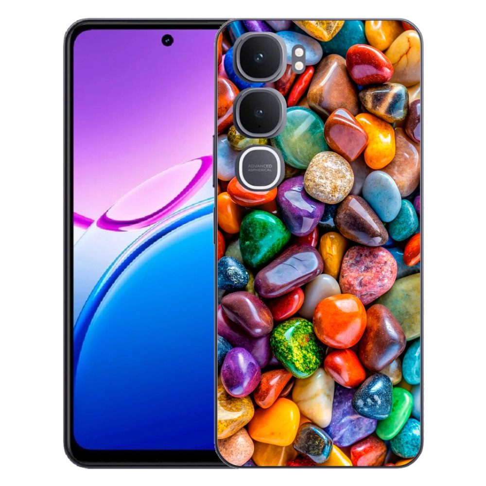 Gelový kryt mmCase na Vivo Y31 5G - barevné kamínky