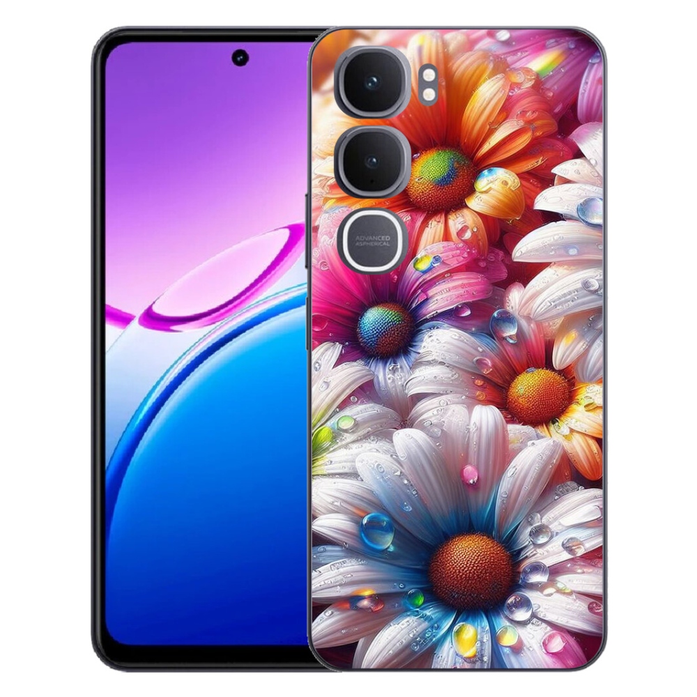 Gelový kryt mmCase na Vivo Y31 5G - barevné kopretiny