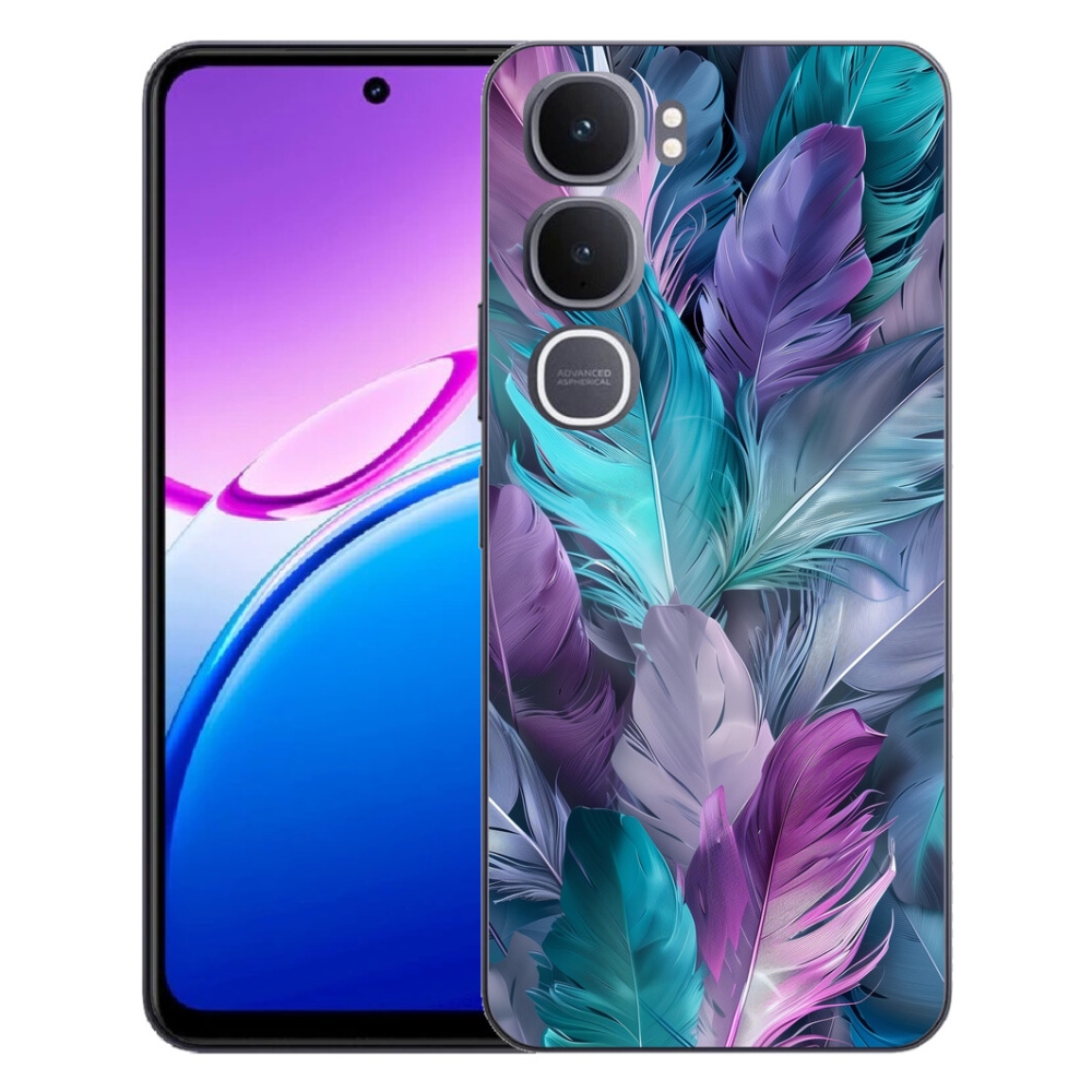 Gelový kryt mmCase na Vivo Y31 5G - barevné peří 2