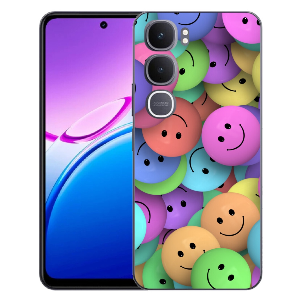 Gelový kryt mmCase na Vivo Y31 5G - barevní smajlíci