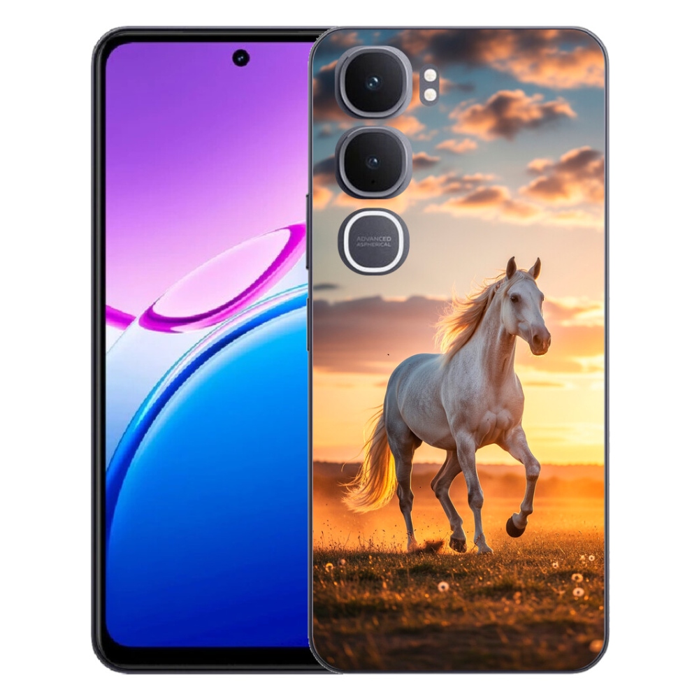 Gelový kryt mmCase na Vivo Y31 5G - běžící bílý kůň 2