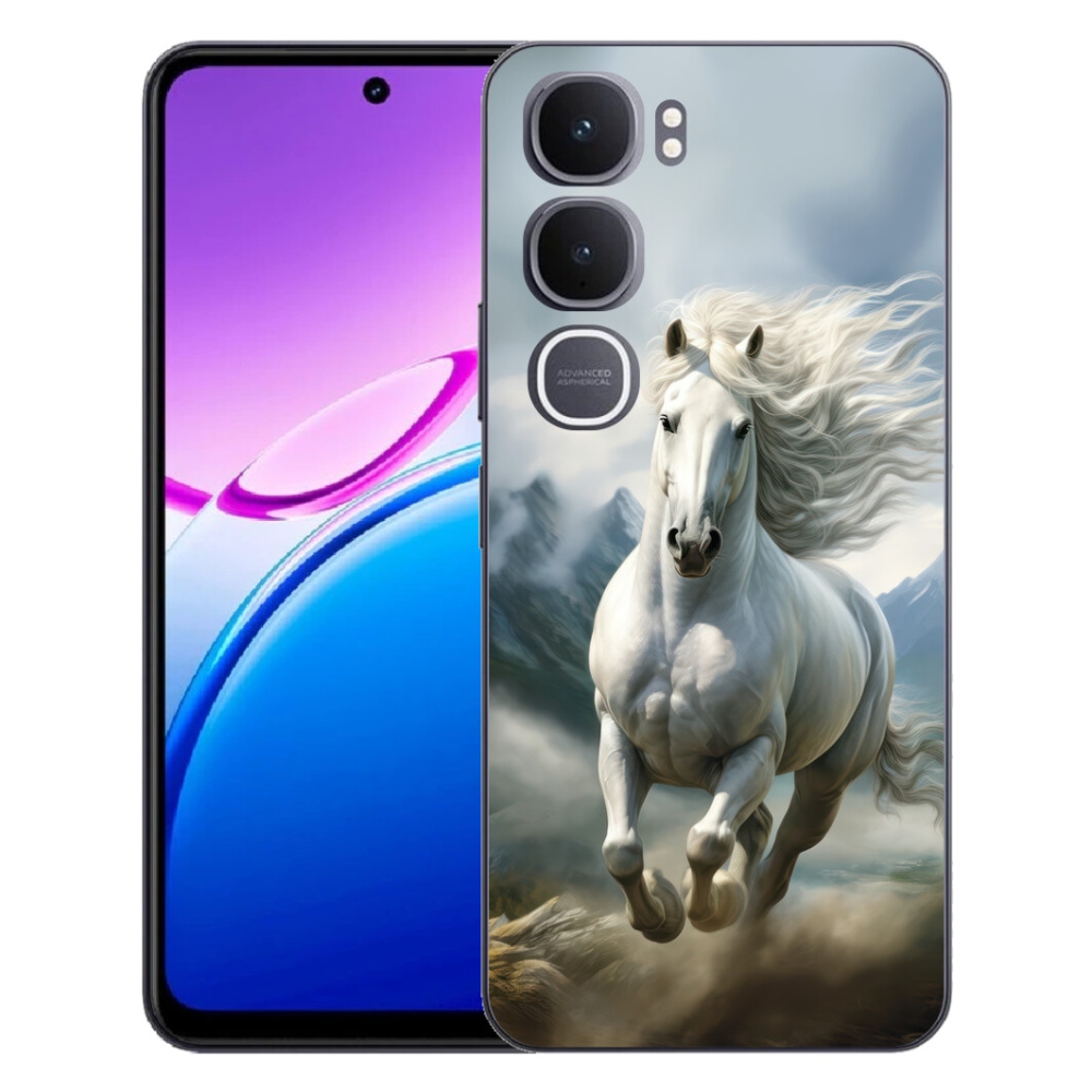 Gelový kryt mmCase na Vivo Y31 5G - běžící bílý kůň 3