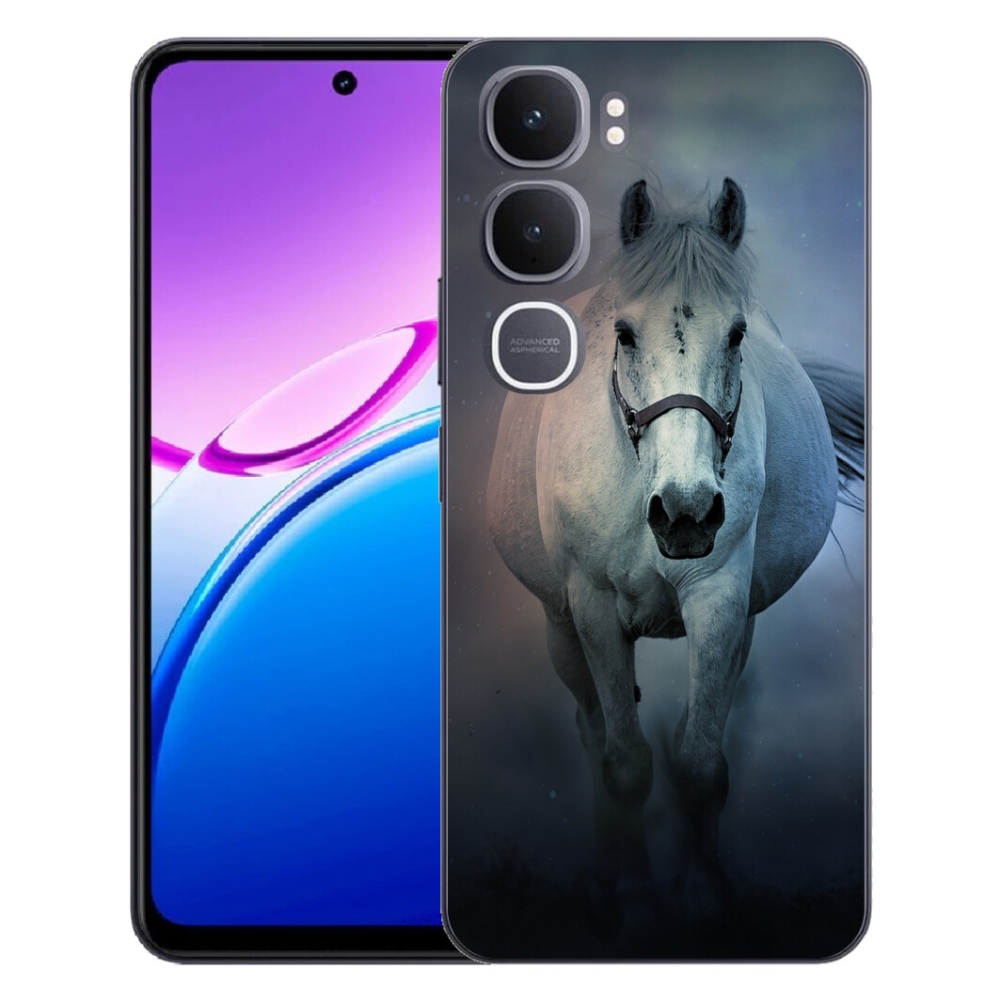 Gelový kryt mmCase na Vivo Y31 5G - běžící bílý kůň