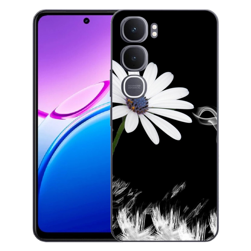 Gelový kryt mmCase na Vivo Y31 5G - bílá květina
