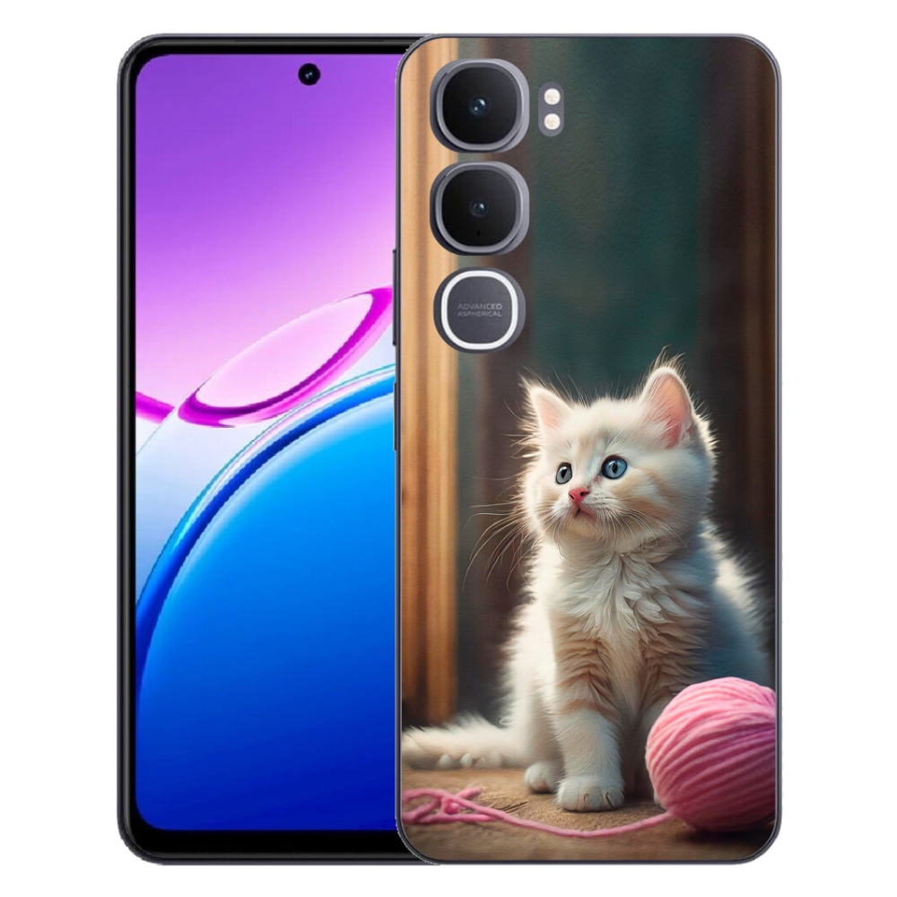 Gelový kryt mmCase na Vivo Y31 5G - bílé kotě 2