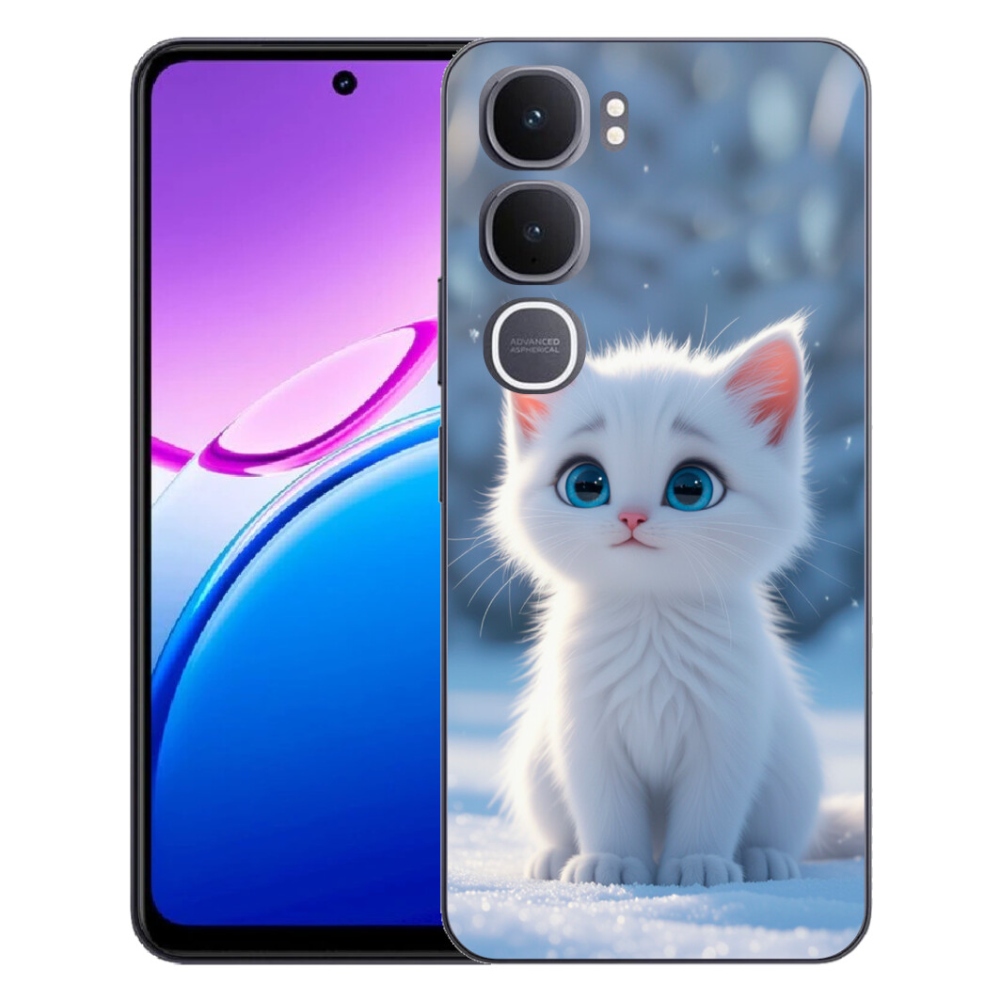 Gelový kryt mmCase na Vivo Y31 5G - bílé kotě 3