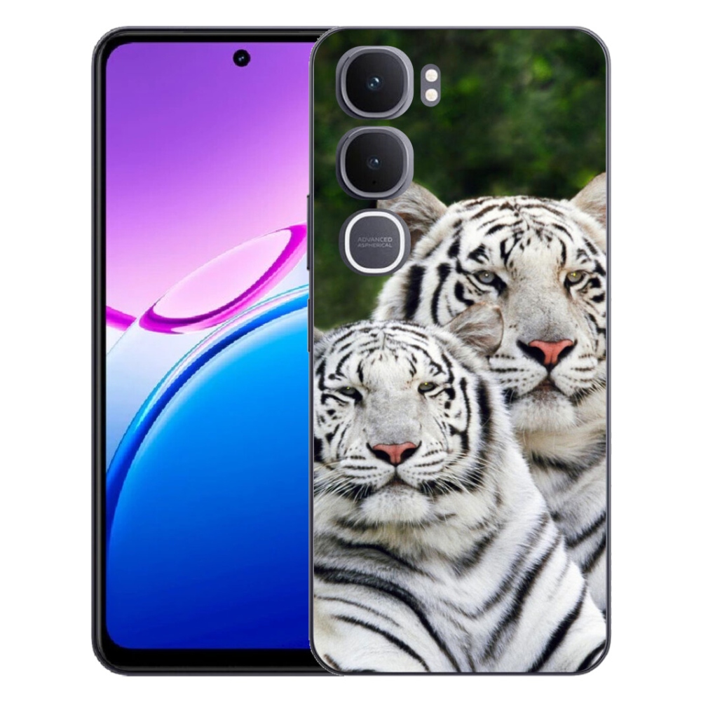 Gelový kryt mmCase na Vivo Y31 5G - bílí tygři