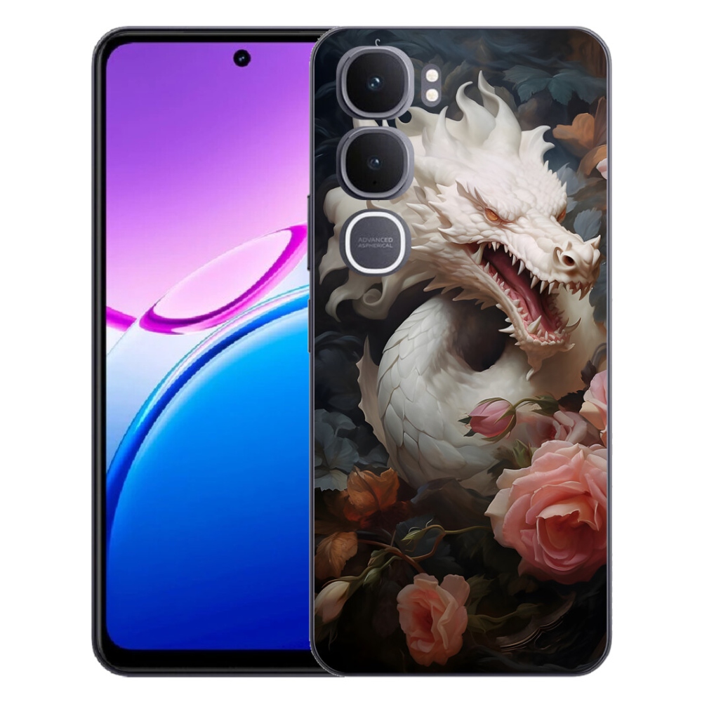 Gelový kryt mmCase na Vivo Y31 5G - bílý drak