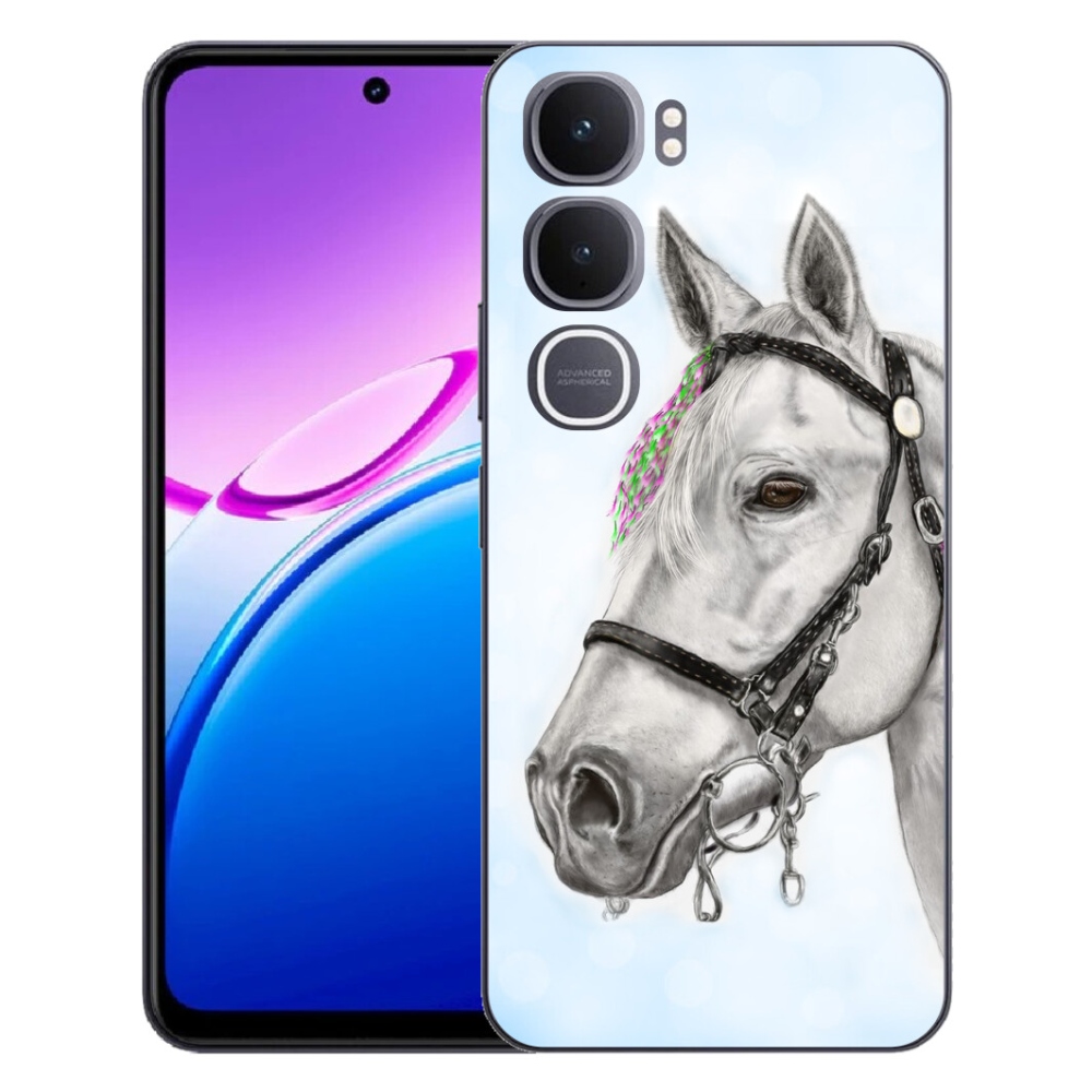 Gelový kryt mmCase na Vivo Y31 5G - bílý kůň 1