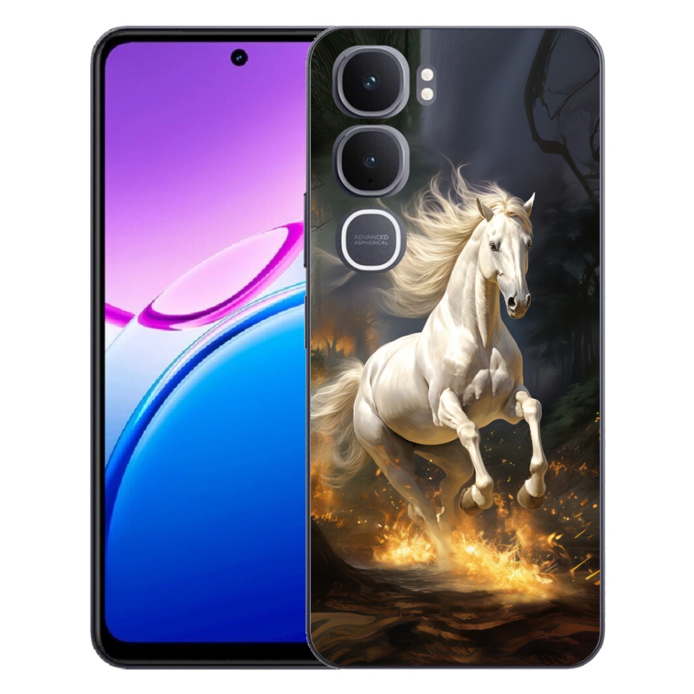 Gelový kryt mmCase na Vivo Y31 5G - bílý kůň 2