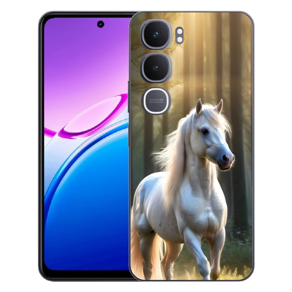 Gelový kryt mmCase na Vivo Y31 5G - bílý kůň 3