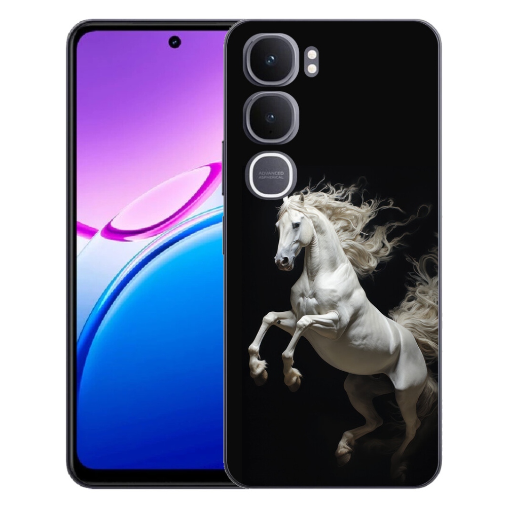 Gelový kryt mmCase na Vivo Y31 5G - bílý kůň 4