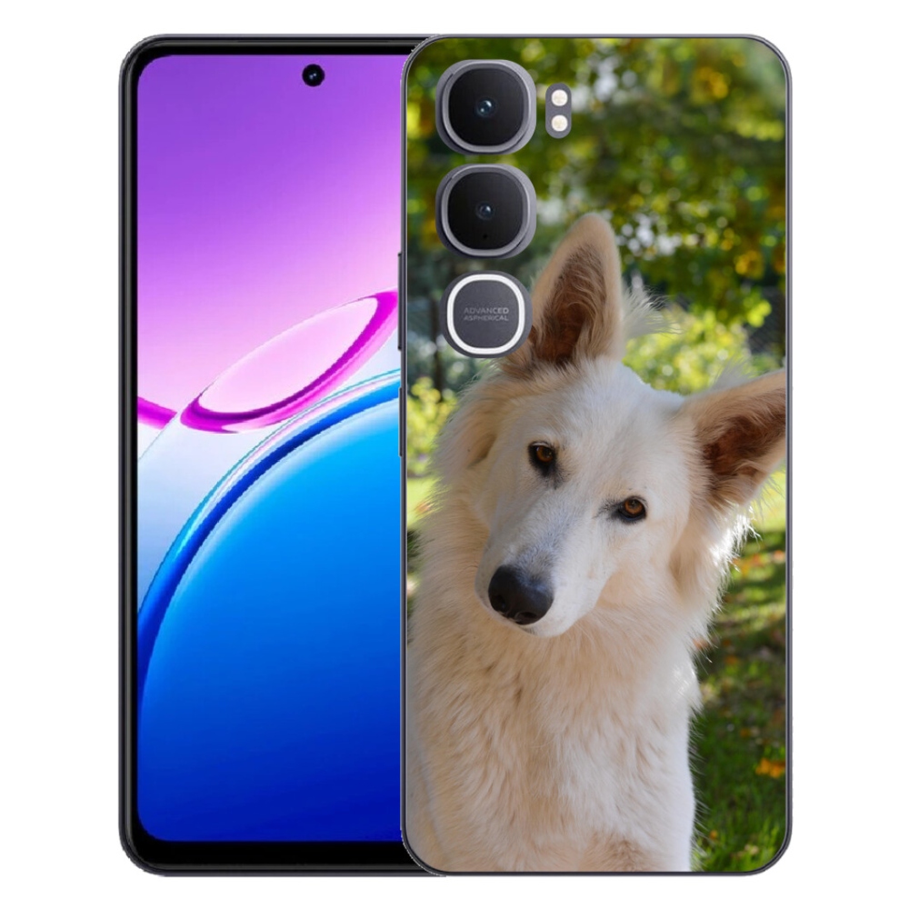 Gelový kryt mmCase na Vivo Y31 5G - bílý švýcarský ovčák 1
