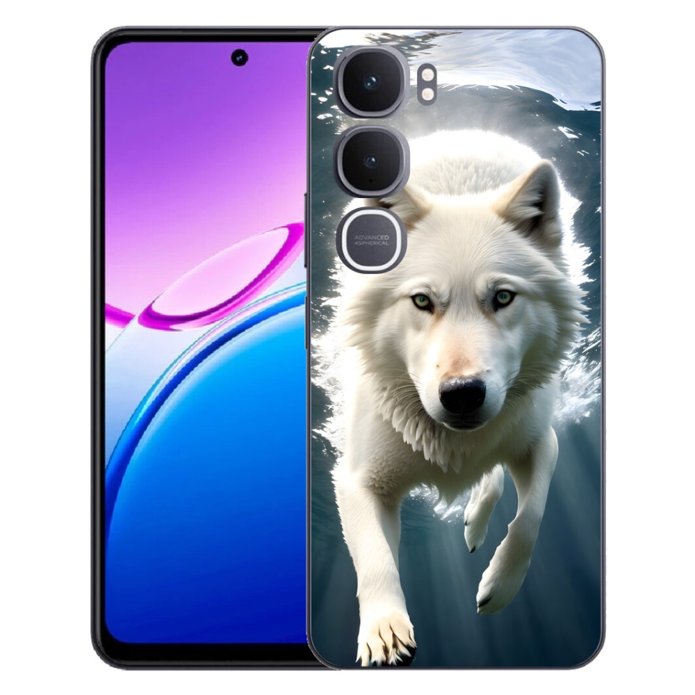 Gelový kryt mmCase na Vivo Y31 5G - bílý vlk