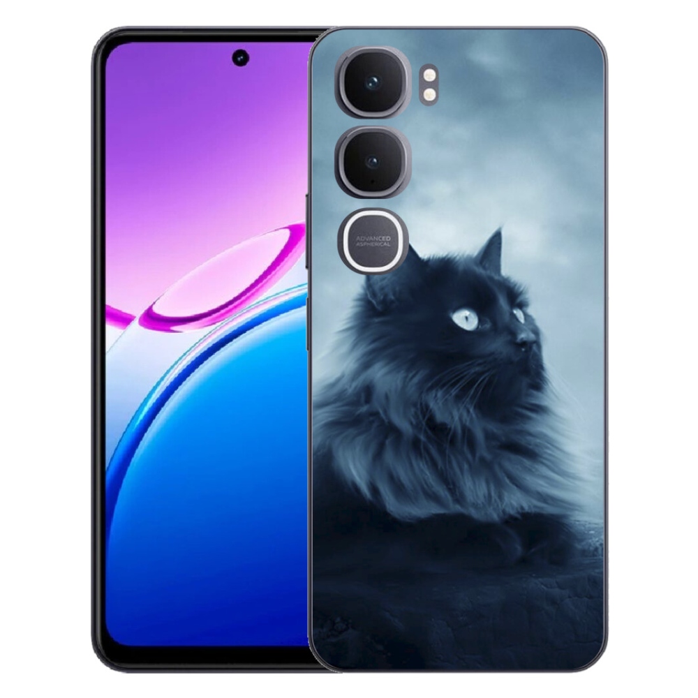 Gelový kryt mmCase na Vivo Y31 5G - černá kočka 1