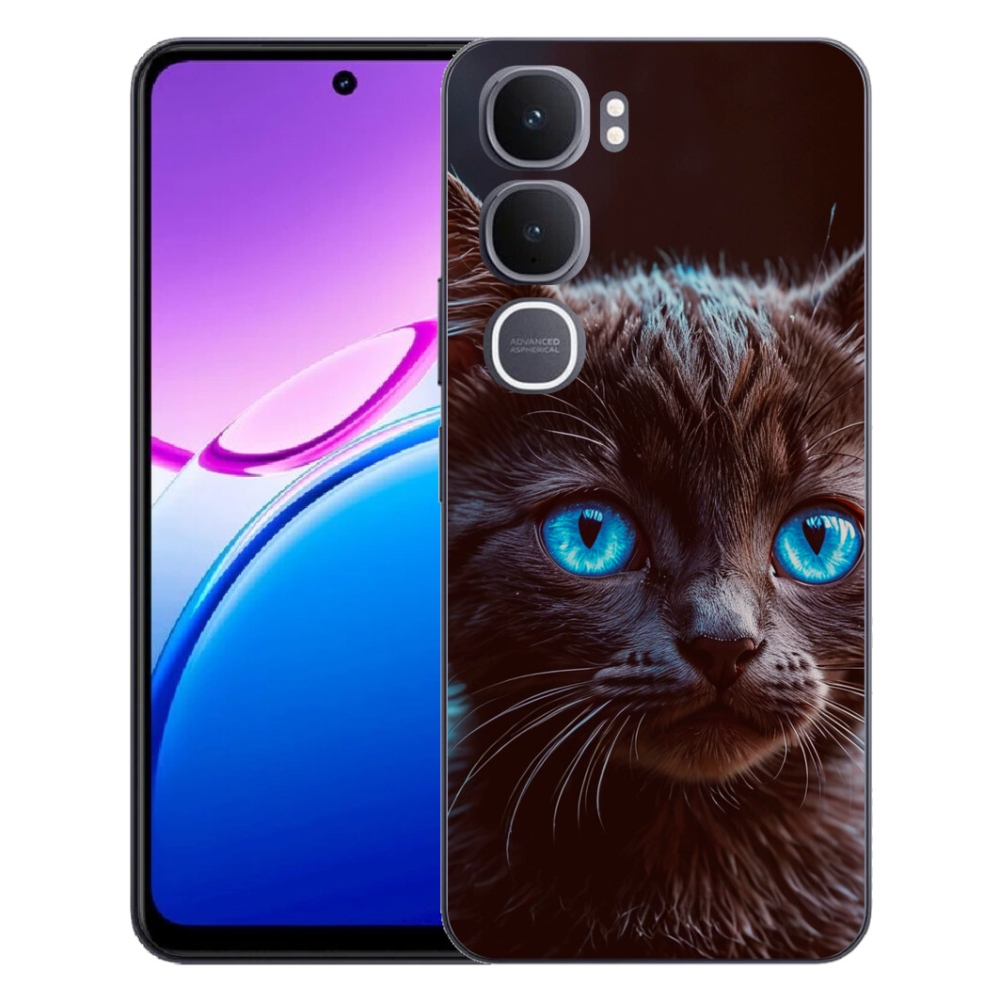 Gelový kryt mmCase na Vivo Y31 5G - černé kotě 2