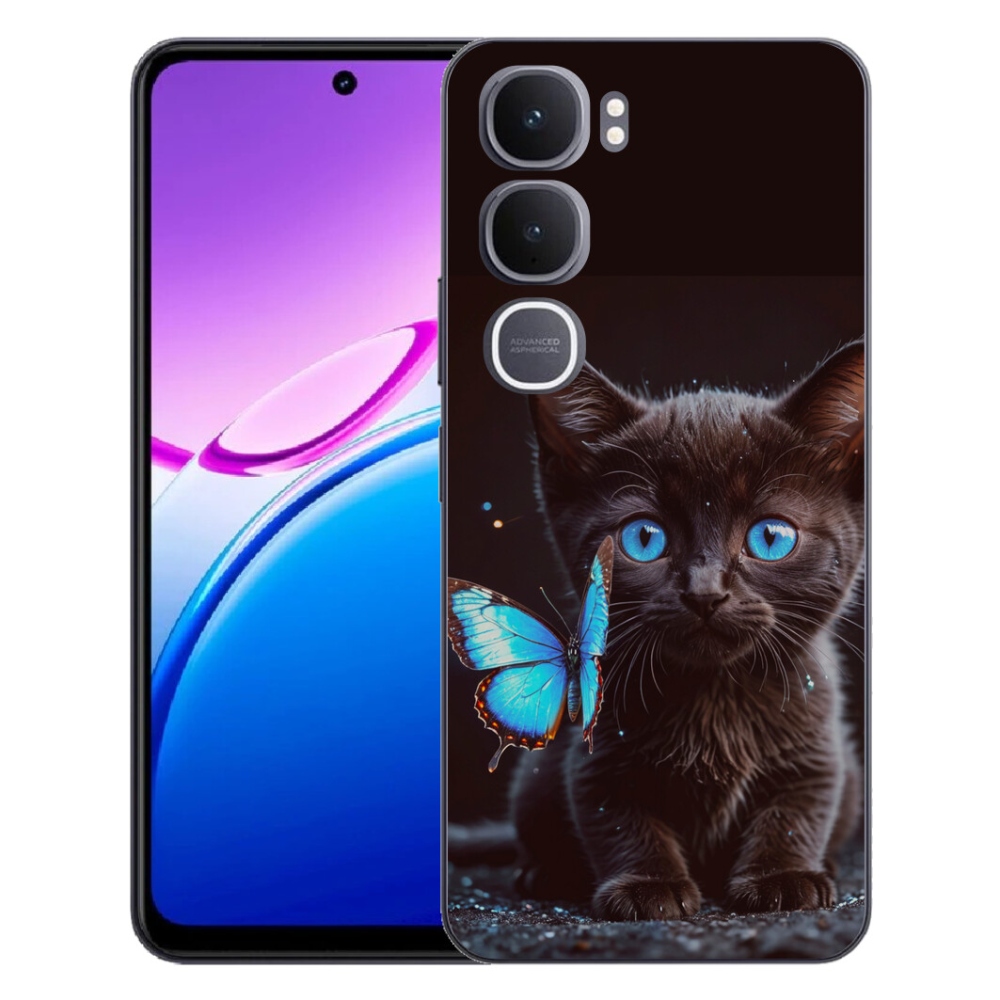 Gelový kryt mmCase na Vivo Y31 5G - černé kotě 3