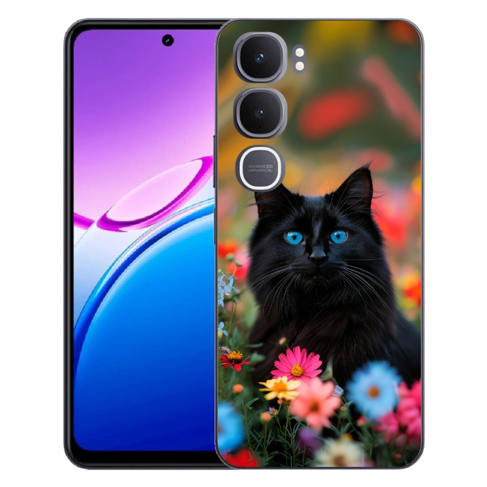 Gelový kryt mmCase na Vivo Y31 5G - černé kotě 4