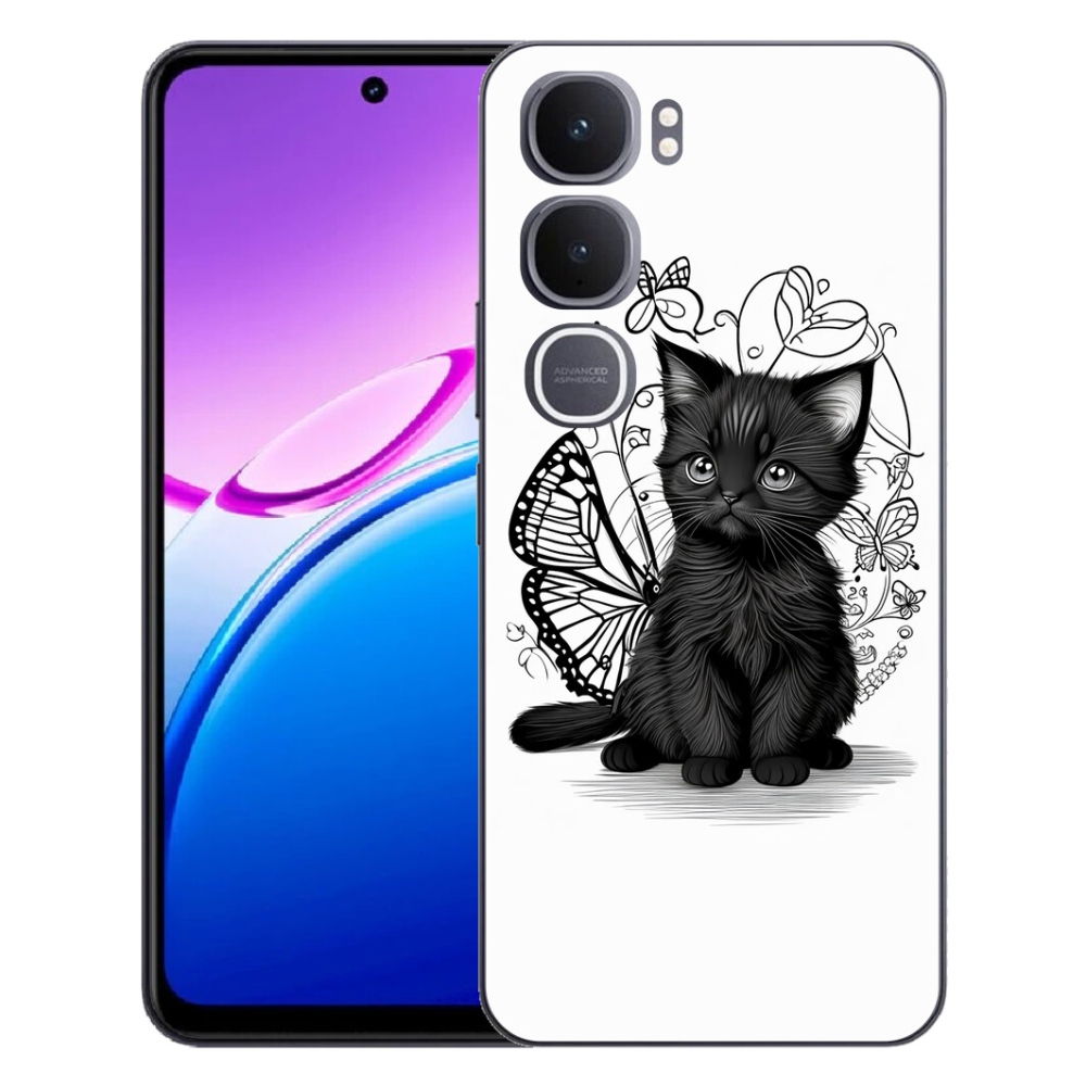 Gelový kryt mmCase na Vivo Y31 5G - černé kotě
