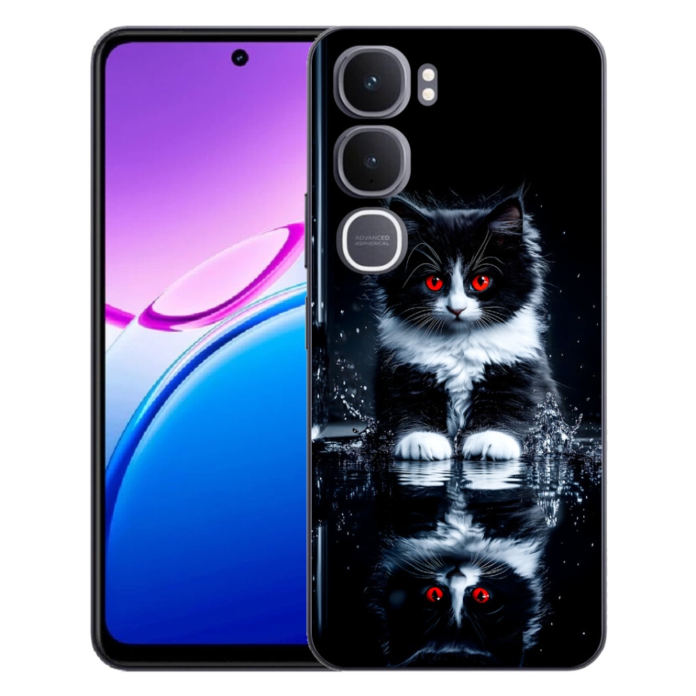 Gelový kryt mmCase na Vivo Y31 5G - černobílé kotě