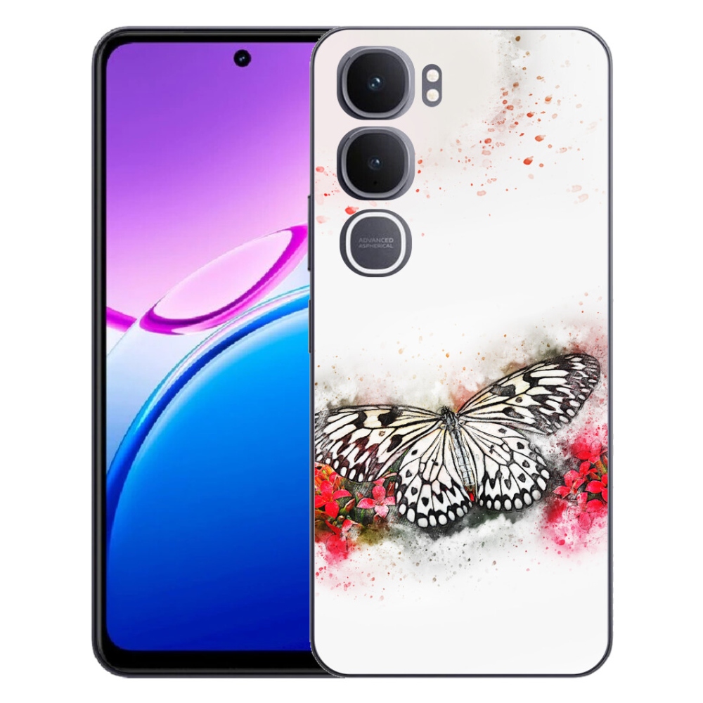 Gelový kryt mmCase na Vivo Y31 5G - černobílý motýl