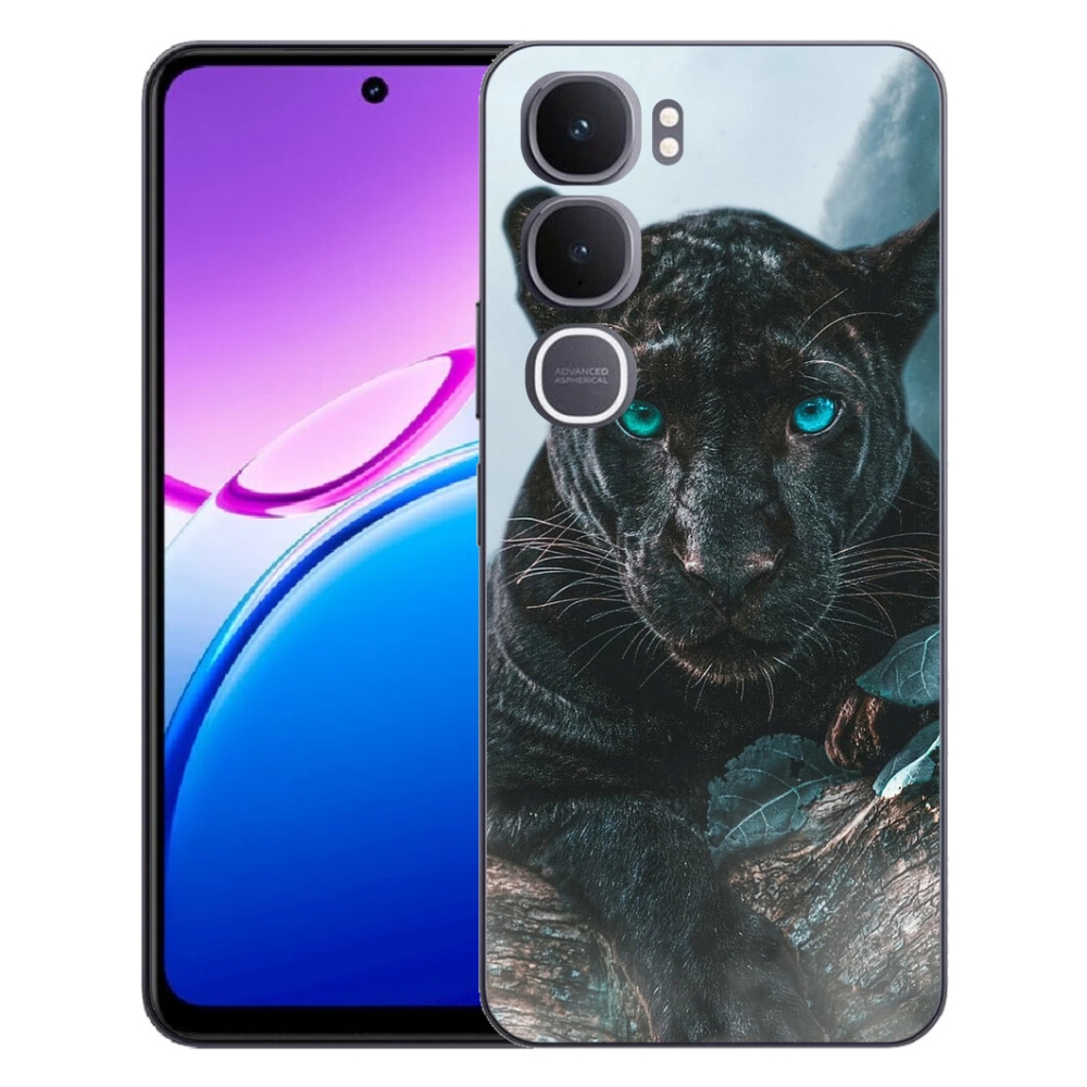 Gelový kryt mmCase na Vivo Y31 5G - černý panter