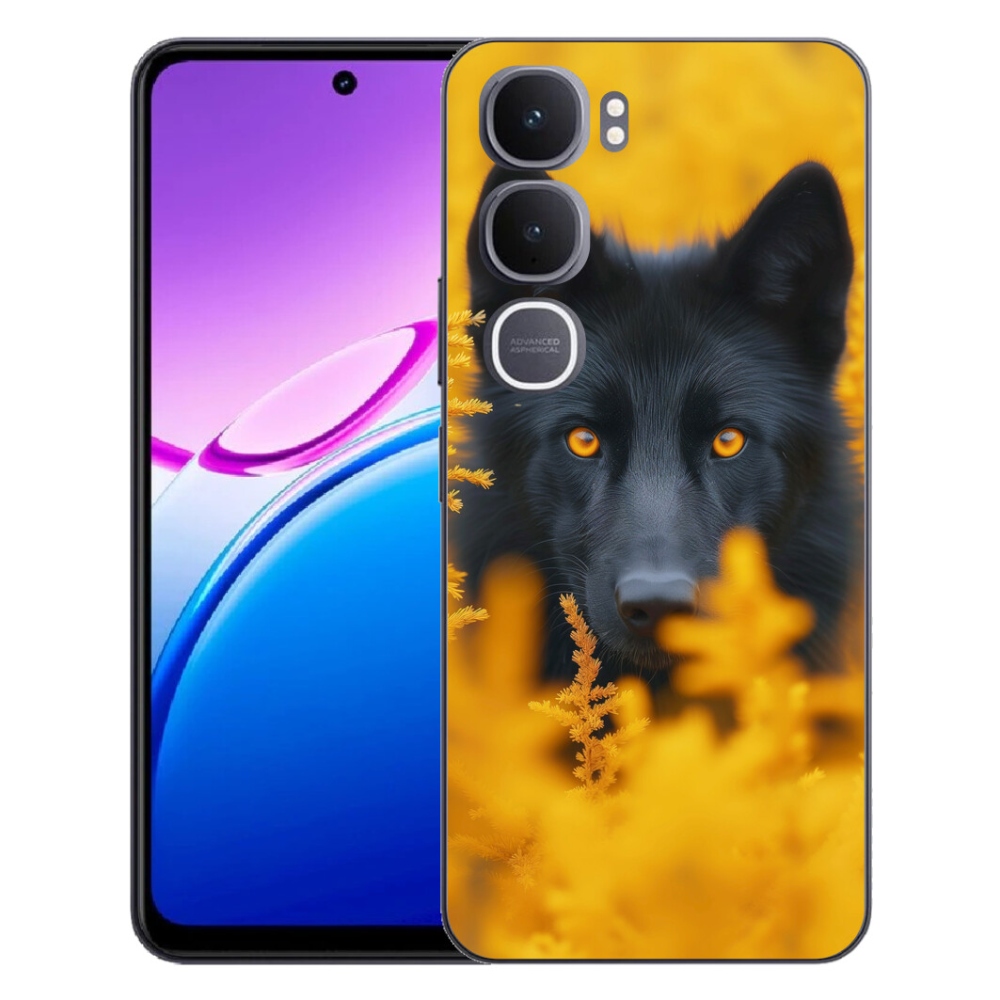 Gelový kryt mmCase na Vivo Y31 5G - černý vlk 2