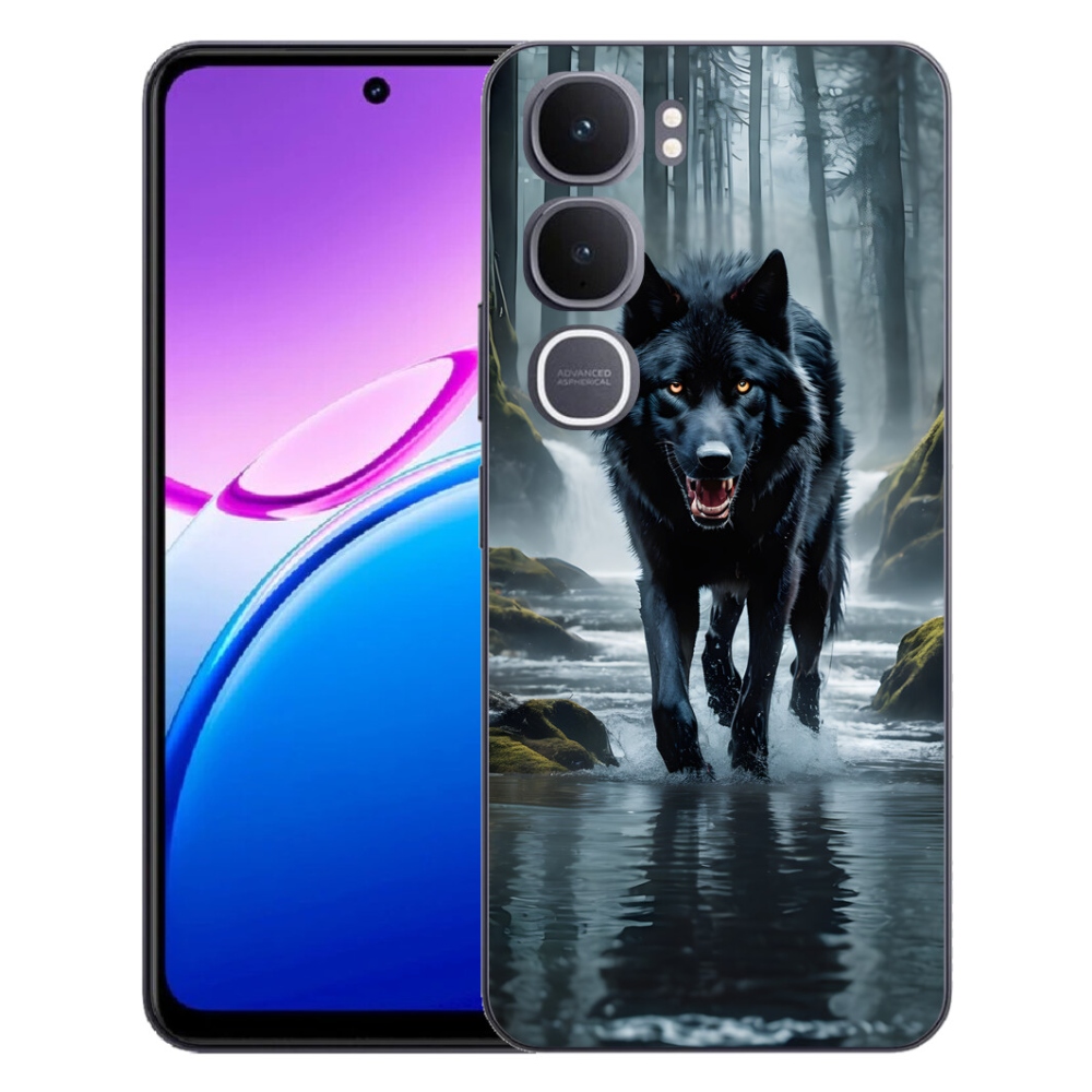Gelový kryt mmCase na Vivo Y31 5G - černý vlk