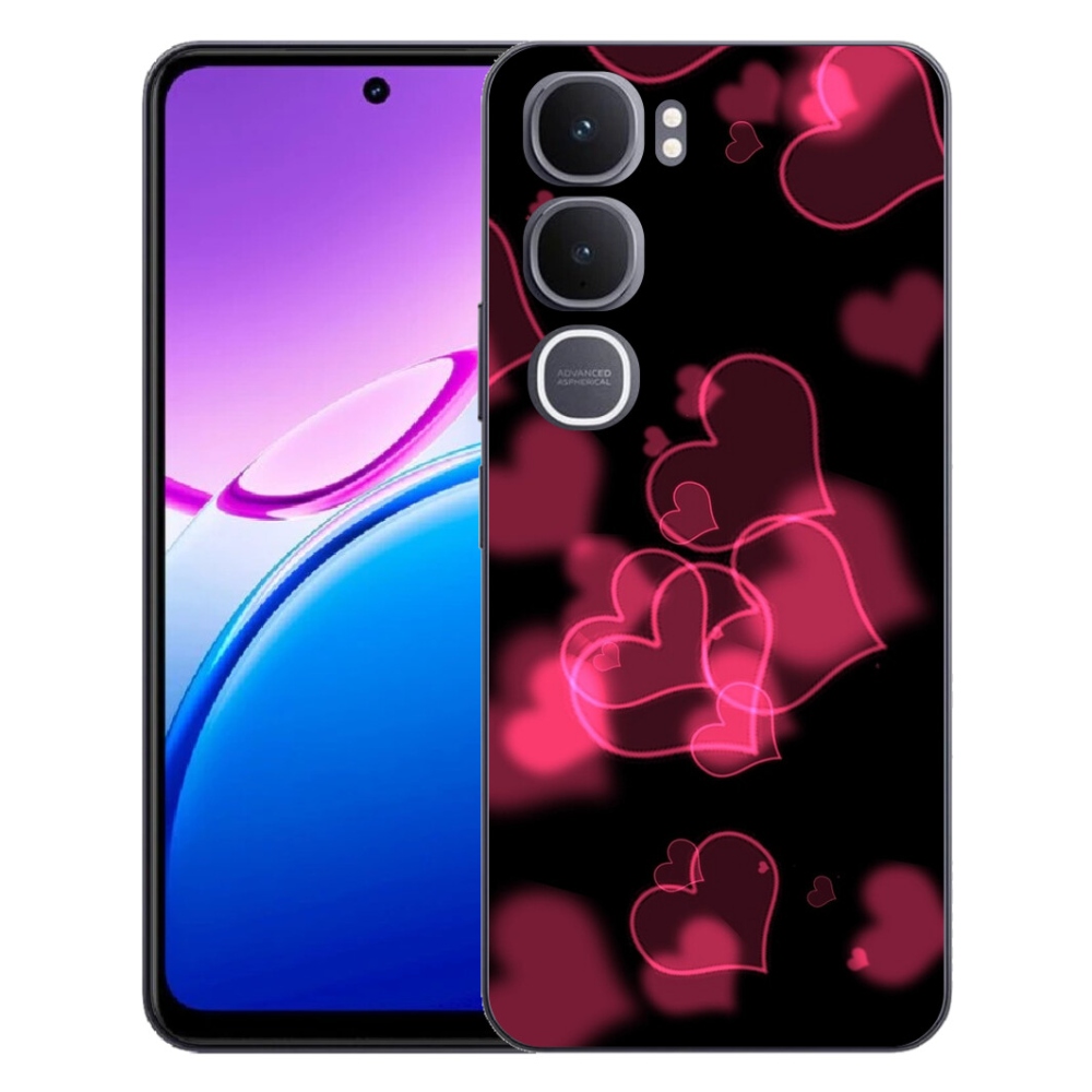 Gelový kryt mmCase na Vivo Y31 5G - červená srdíčka