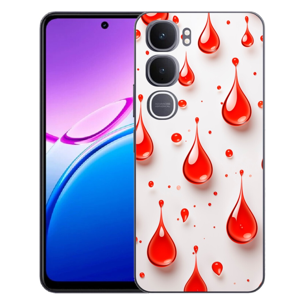 Gelový kryt mmCase na Vivo Y31 5G - červené kapky
