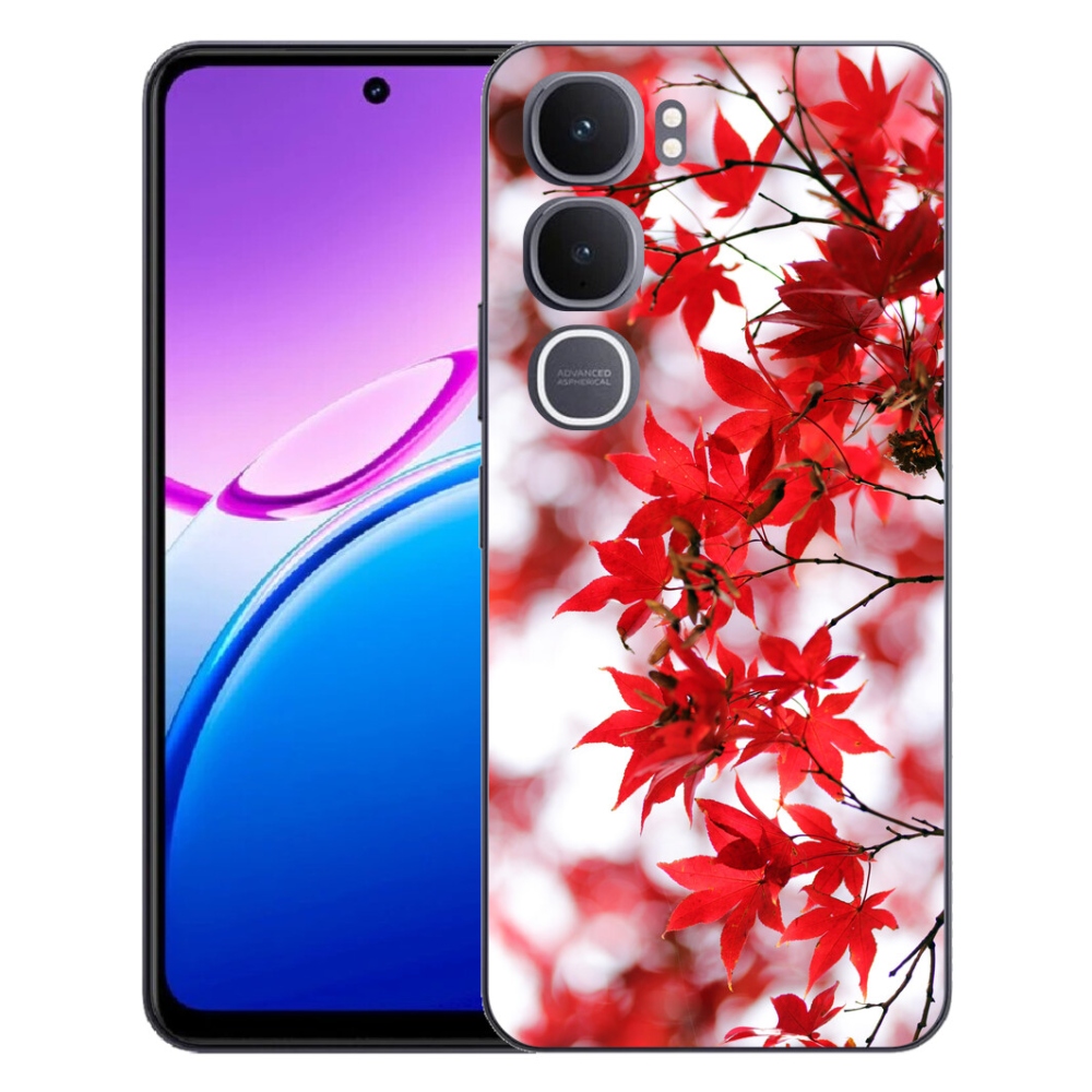 Gelový kryt mmCase na Vivo Y31 5G - červené listy