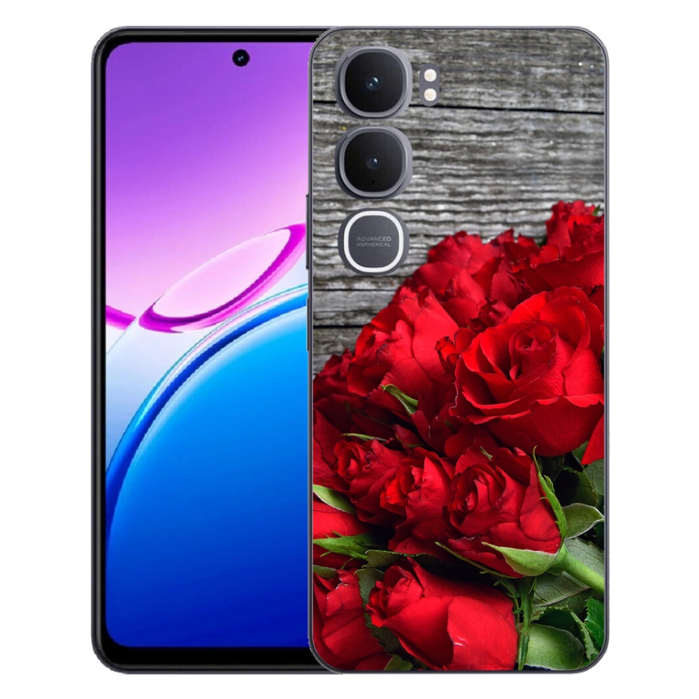 Gelový kryt mmCase na Vivo Y31 5G - červené růže