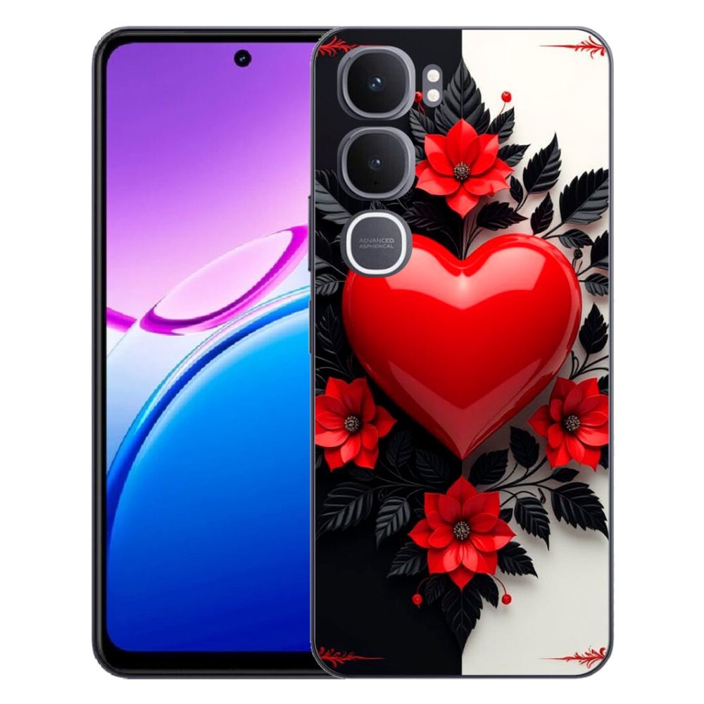 Gelový kryt mmCase na Vivo Y31 5G - červené srdce