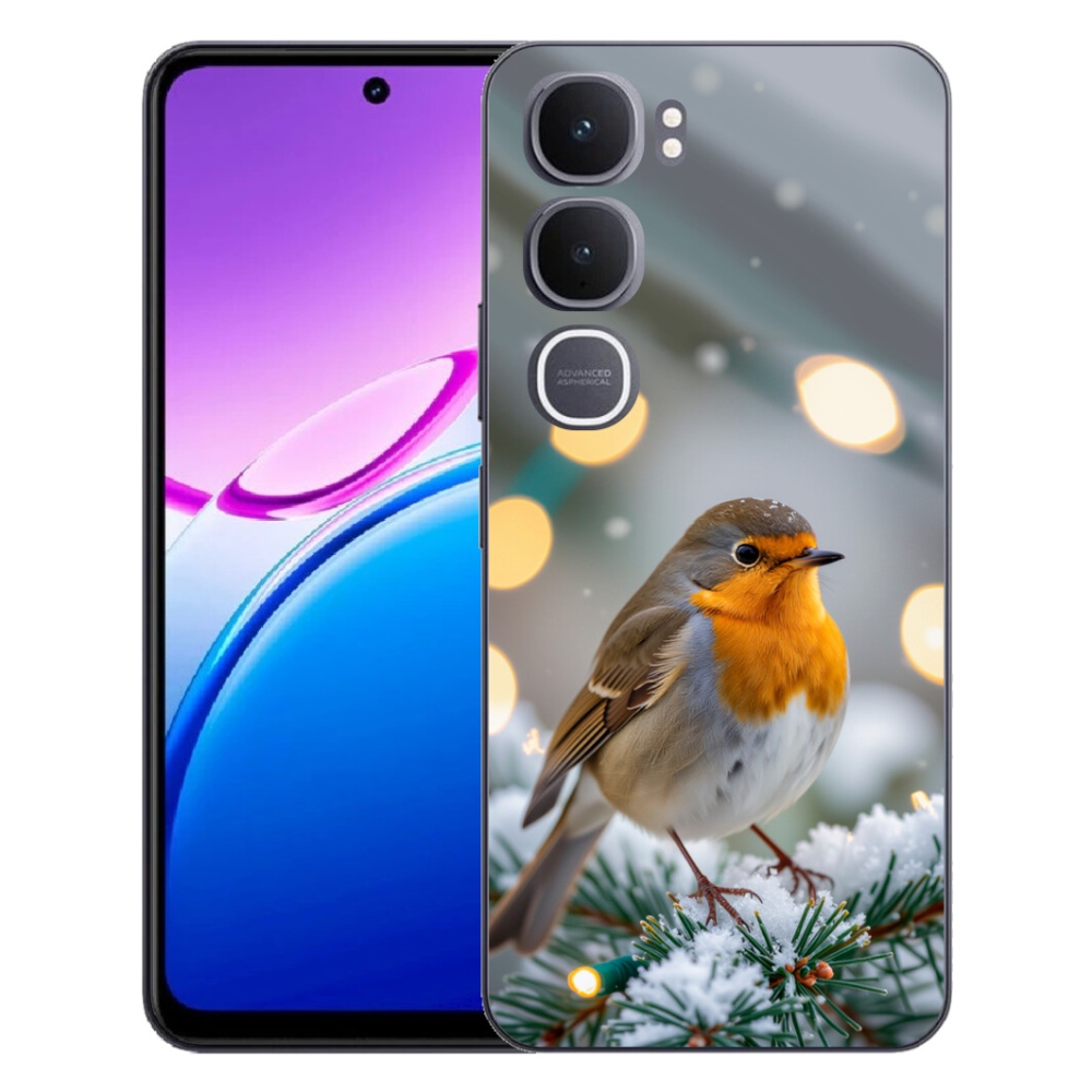 Gelový kryt mmCase na Vivo Y31 5G - červenka v zimě