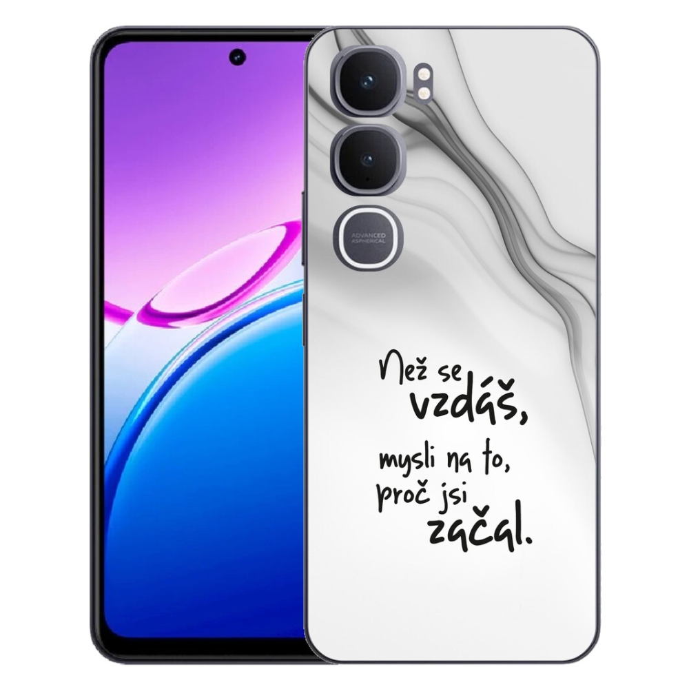 Gelový kryt mmCase na Vivo Y31 5G - citát 2 bílé pozadí