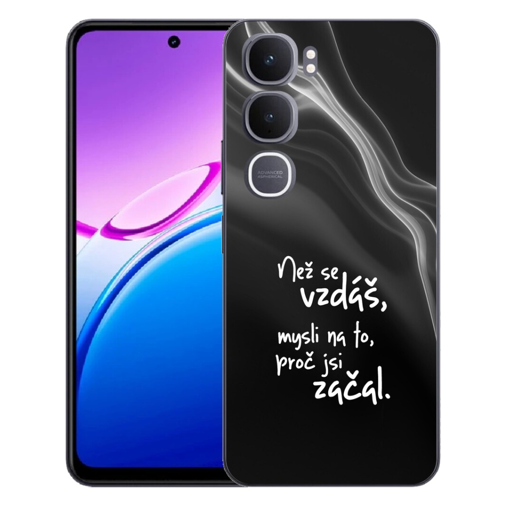 Gelový kryt mmCase na Vivo Y31 5G - citát 2 černé pozadí